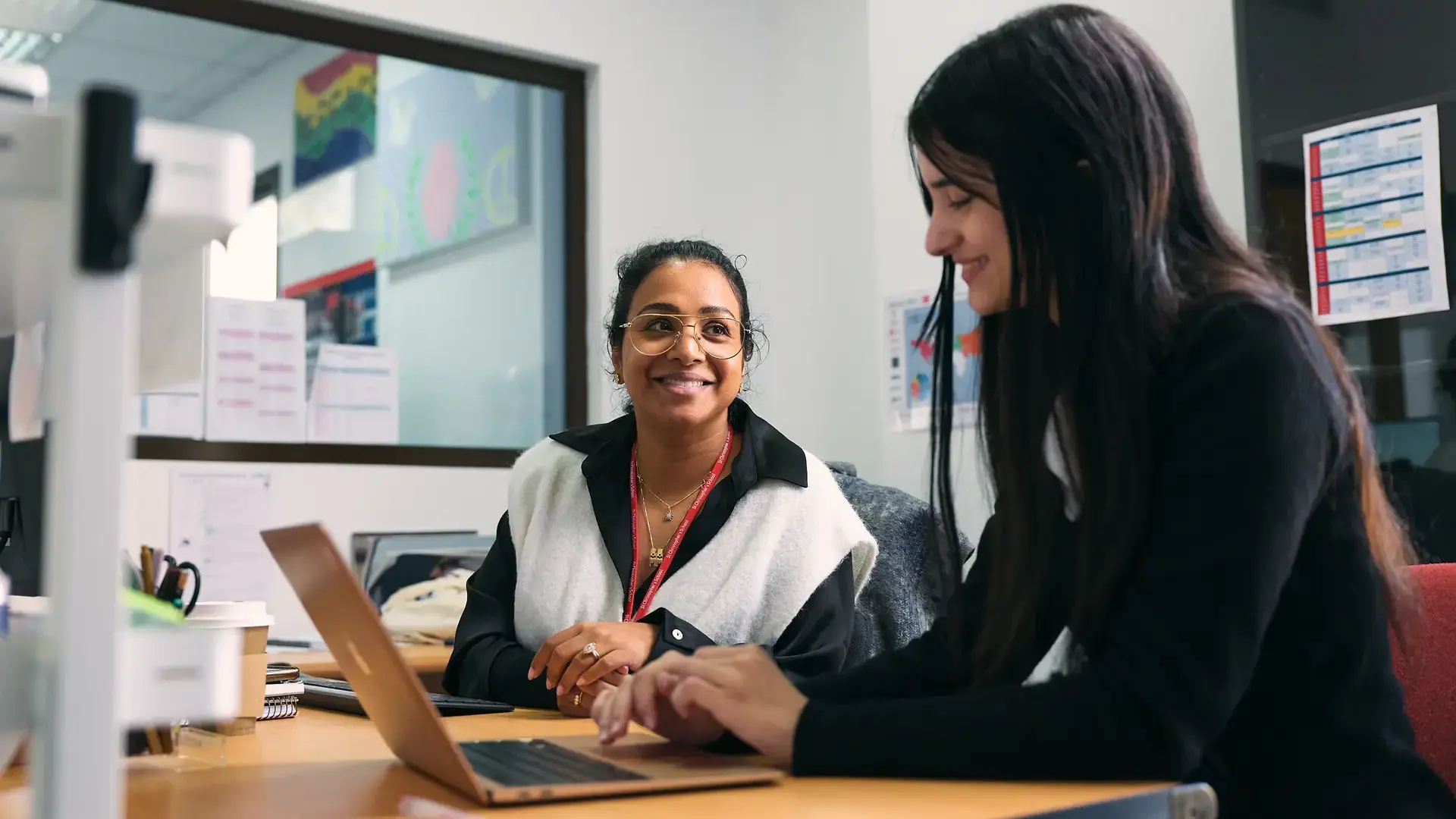 Student with school counsellor