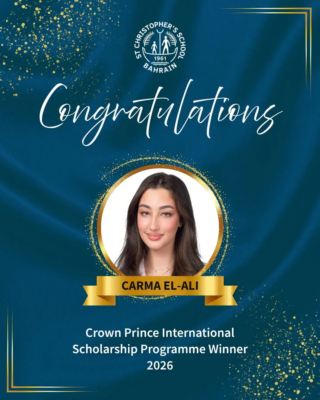 Carama Elali Crown prince Scholarship Winner 2026 from St Christopher's SchoolImage,,,Optimized