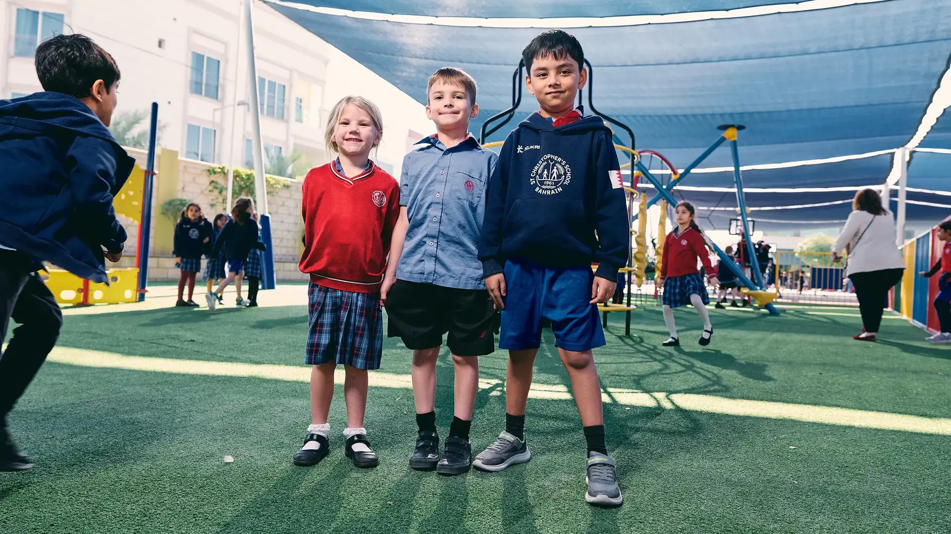 Students playing on playground