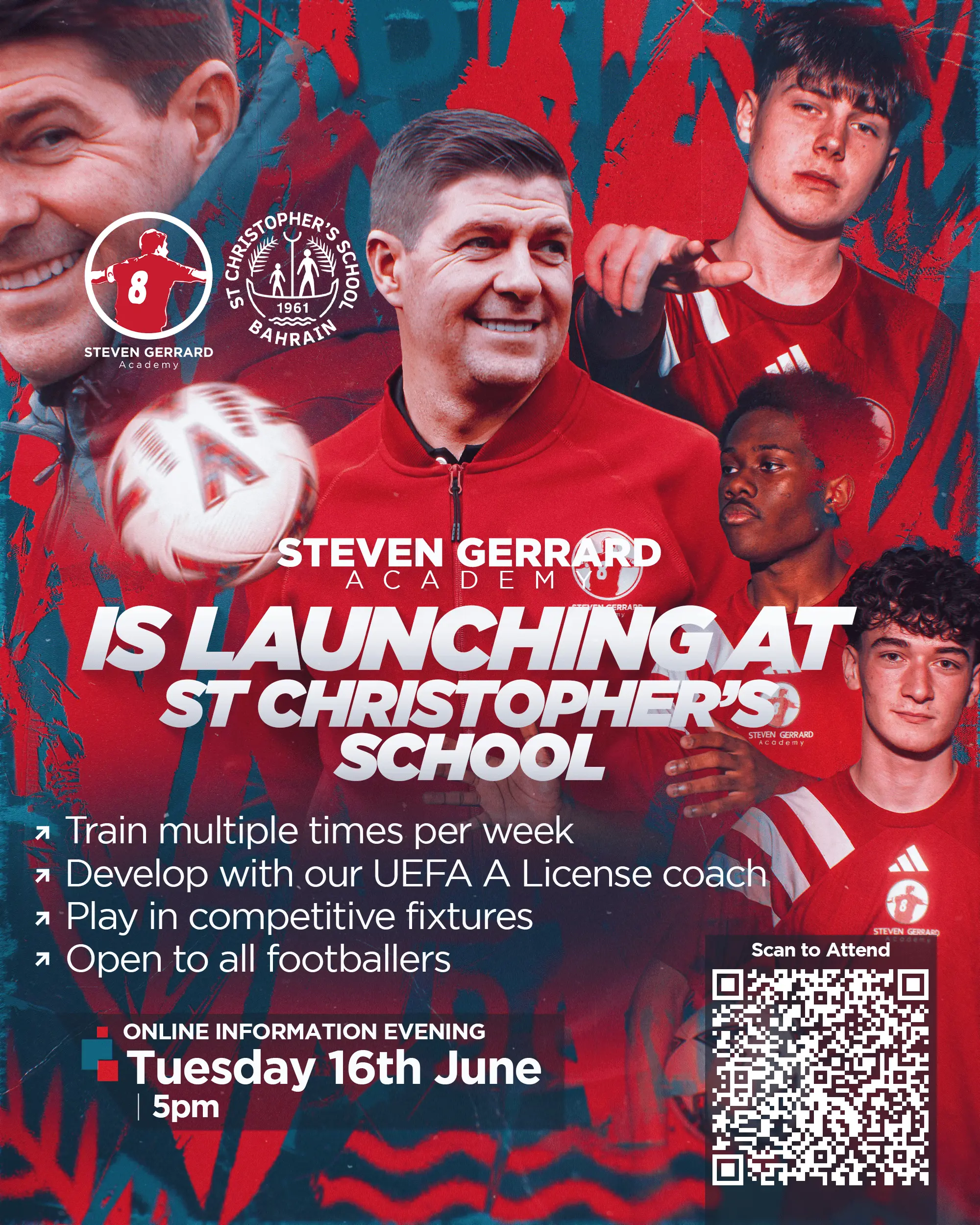 Steven Gerrard Academy is launching a brand-new football programme at St Christopher’s School